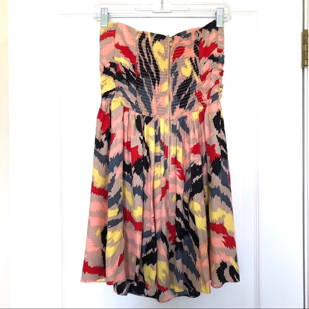 Parker Geometric Pattern Silk Dress Multicolor Abstract Artistic Pattern - Picture 4 of 8